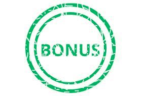 Grön stämpel med texten "Bonus"