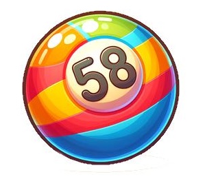 Färgglad kenoboll med nummer 58