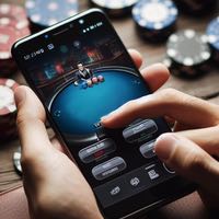 Någon spelar poker i mobilen